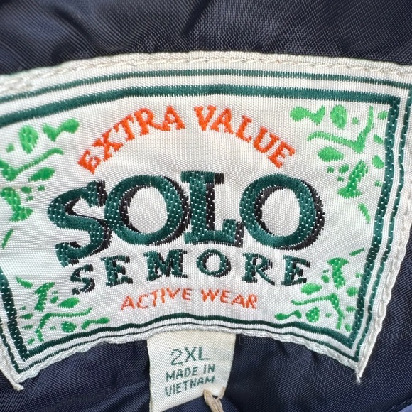 SOLO SEMORE Active Wear Vintage 90s Jacket Lined Nylon Snap Retro Bomber sz 2XL - Picture 6 of 7